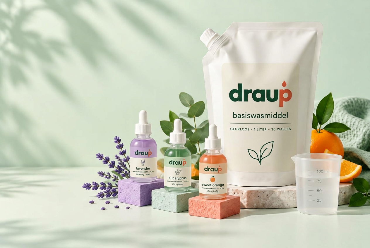 Draup starterspakket met wasmiddel, drie geuren en mixbakje